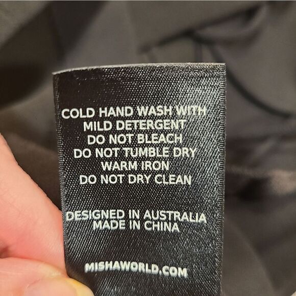 MISHA Bernadina Crisscross Open Back Plunging Bodycon Black Dress | 2 - Picture 7 of 8